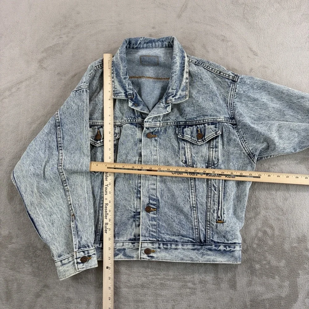 Vintage 80s Levis White Tab Trucker Jacket Acid Wash 75068-0219 Men Medium USA